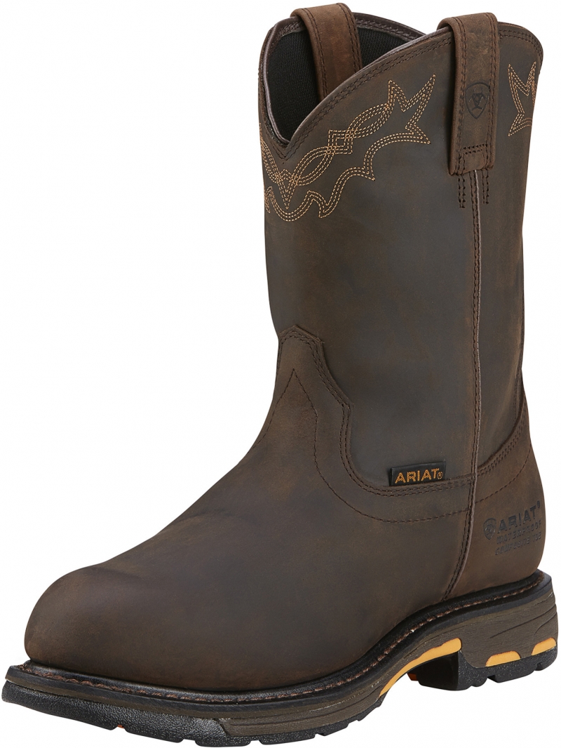 Ariat WORKHOG Pull-On C/T W/P - Oily Distressed Brown